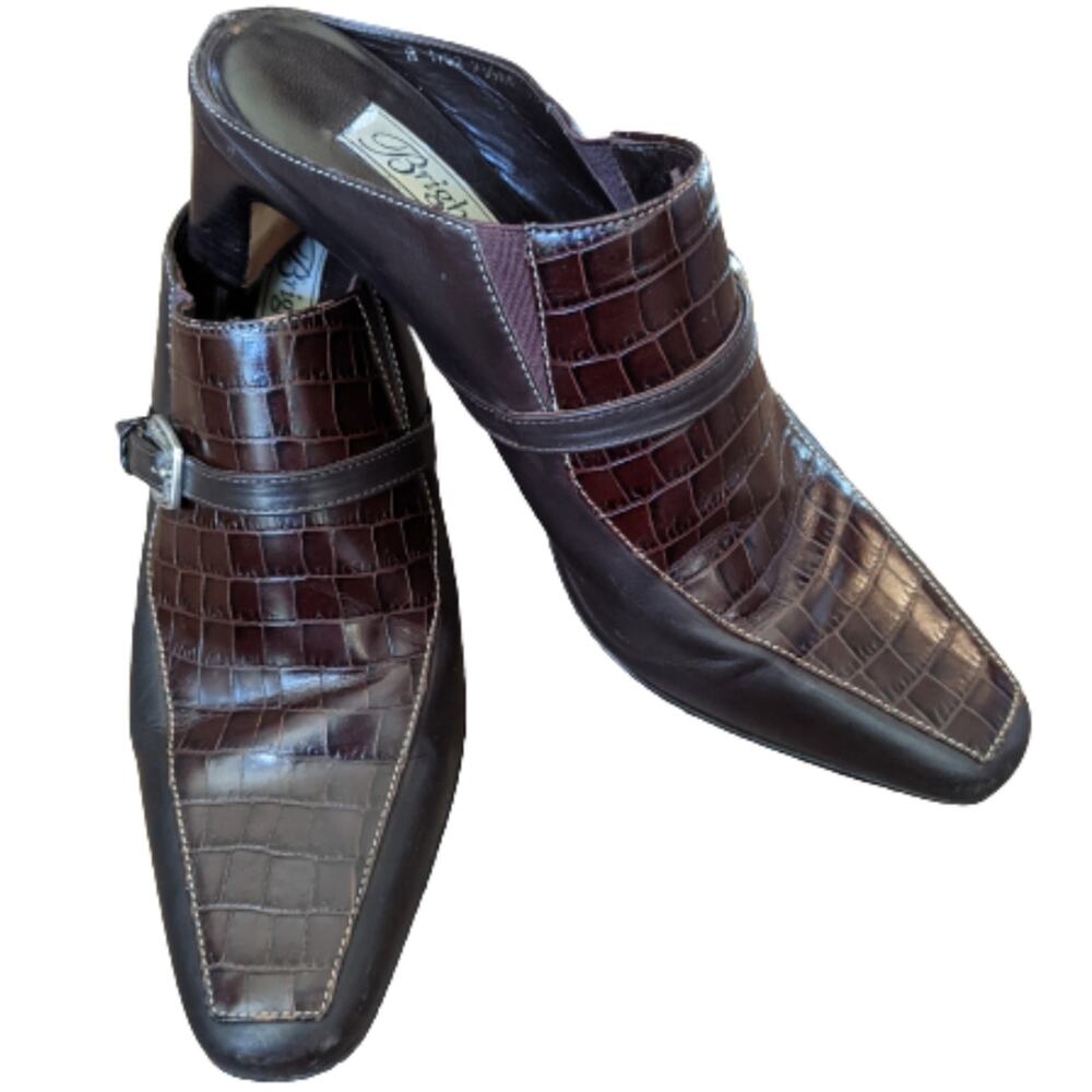 Brighton Tiana Leather Mules Sz 7 1/2